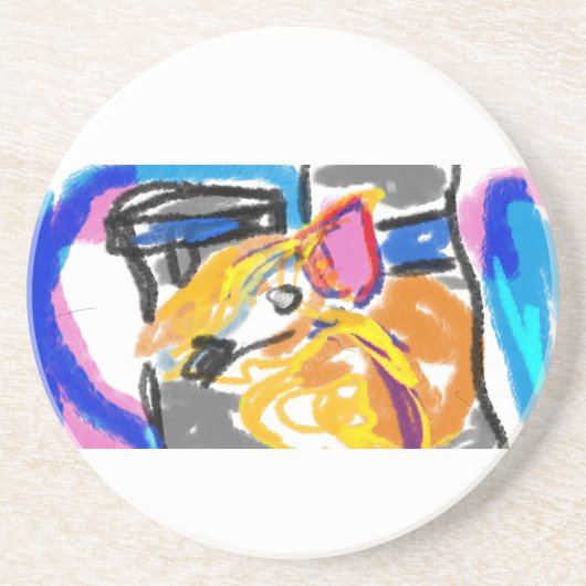 Shiba Inu in de stad Zandsteen Onderzetter (Voorkant)