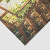 Shiba Inu in een theehuis Decoupage Tissuepapier (Detail)