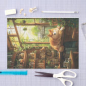 Shiba Inu in een theehuis Decoupage Tissuepapier (Craft)