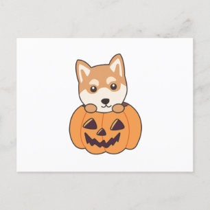 Shiba Inu in pomkin Sweet Dogs Happy Halloween Briefkaart