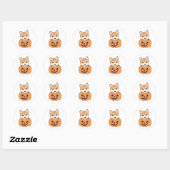 Shiba Inu In Pompoen Zoete Honden Gelukkig Hallowe Ronde Sticker (Vel)