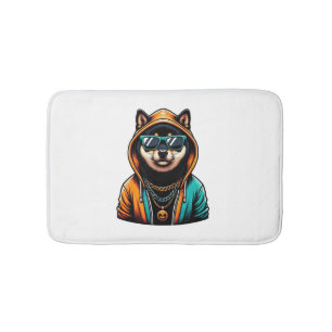 Shiba Inu in Streetwear Hoodie Badmat