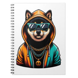 Shiba Inu in Streetwear Hoodie Notitieboek