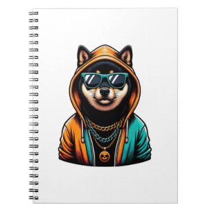 Shiba Inu in streetwear hoodie Notitieboek