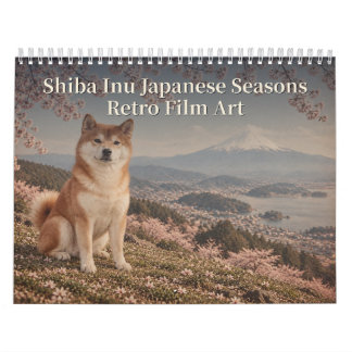 Shiba Inu Japanese Seasons Retro Film Art Kalender