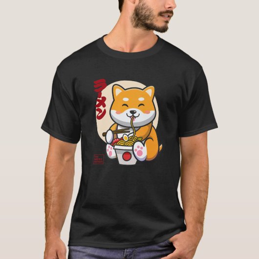 Shiba Inu, Kawaii Anime Shiba Inu, Japanse ramen T-shirt (Voorkant)