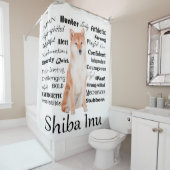 Shiba Inu kenmerken douchegordijn (In situ)