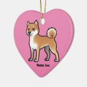 shiba inu keramisch ornament (Links)