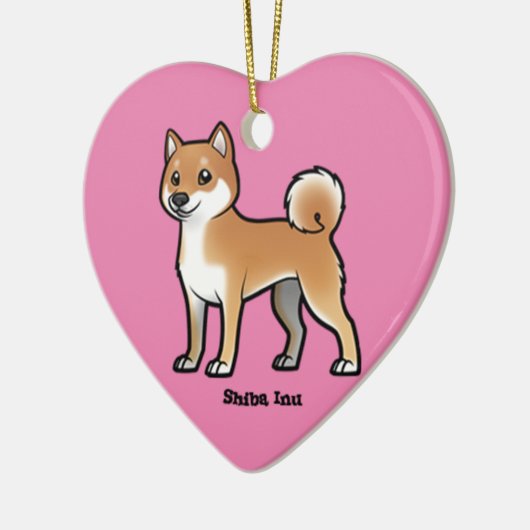shiba inu keramisch ornament (Links)