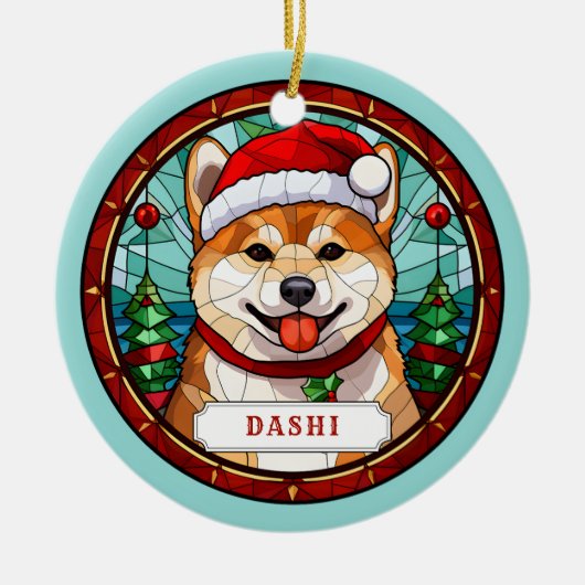 Shiba Inu keramische cirkel Ornament (Voorkant)