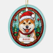Shiba Inu keramische cirkel Ornament (Links)
