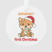 Shiba Inu kerstbaby's eerste kerstkerstmis Ornament (voorkant)