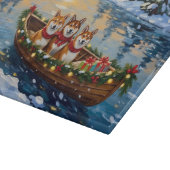 Shiba Inu Kerstboot Vakantie Snijplank (Hoek)