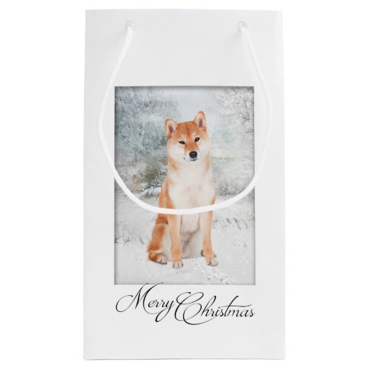 Shiba Inu kerstcadeau Klein Cadeauzakje (Achterkant)