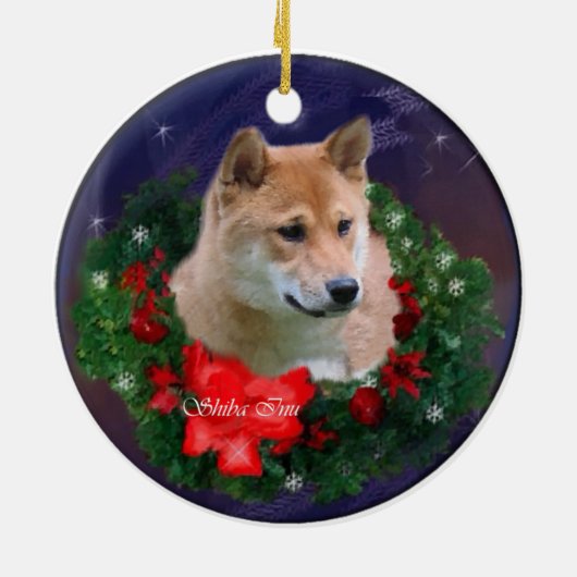 Shiba Inu kerstcadeaus Ornament (Achterkant)