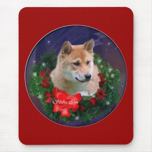Shiba Inu kerstcadeautjes Muismat (Voorkant)
