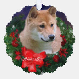 Shiba Inu kerstcadeautjes Ornament Kaart