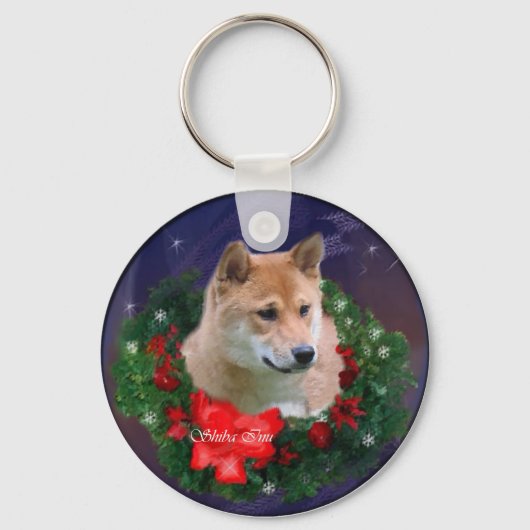 Shiba Inu kerstcadeautjes Sleutelhanger (Voorkant)