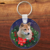 Shiba Inu kerstcadeautjes Sleutelhanger (Voorkant)