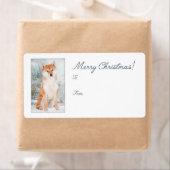 Shiba Inu kerstcadeStickers Etiket (Insitu)