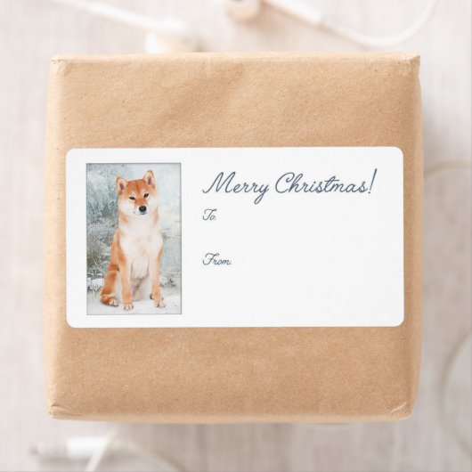 Shiba Inu kerstcadeStickers Etiket (Insitu)