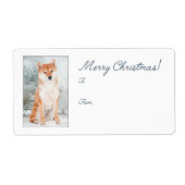 Shiba Inu kerstcadeStickers Etiket (Voorkant)