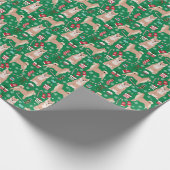 Shiba Inu kerstfeest Cadeaupapier (Hoek)