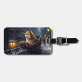 Shiba Inu Kerstfeest Seizoen Bagagelabel (Voorkant horizontaal)