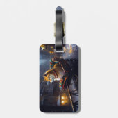 Shiba Inu Kerstfeest Seizoen Bagagelabel (Achterkant verticaal)