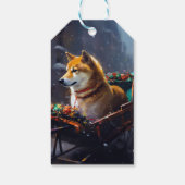 Shiba Inu Kerstfeest Seizoen Cadeaulabel (Achterkant)