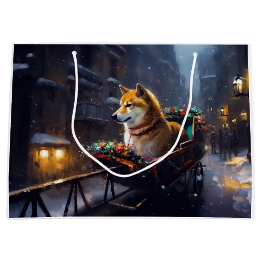 Shiba Inu Kerstfeest Seizoen Groot Cadeauzakje (Voorkant)