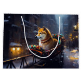 Shiba Inu Kerstfeest Seizoen Groot Cadeauzakje (Achterkant)