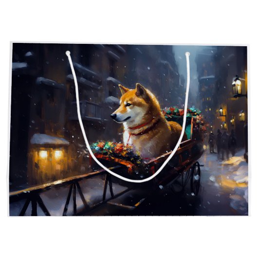 Shiba Inu Kerstfeest Seizoen Groot Cadeauzakje (Achterkant)