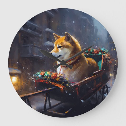 Shiba Inu Kerstfeest Seizoen Grote Klok (Voorkant)