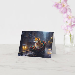 Shiba Inu Kerstfeest Seizoen Kaart