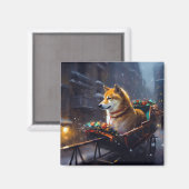 Shiba Inu Kerstfeest Seizoen Magneet (Voorkant / Achterkant)