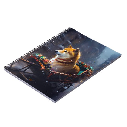 Shiba Inu Kerstfeest Seizoen Notitieboek (Linkerzijde)