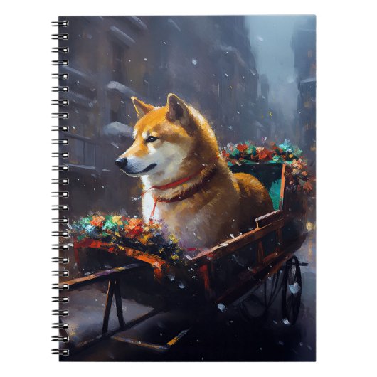 Shiba Inu Kerstfeest Seizoen Notitieboek (Voorkant)