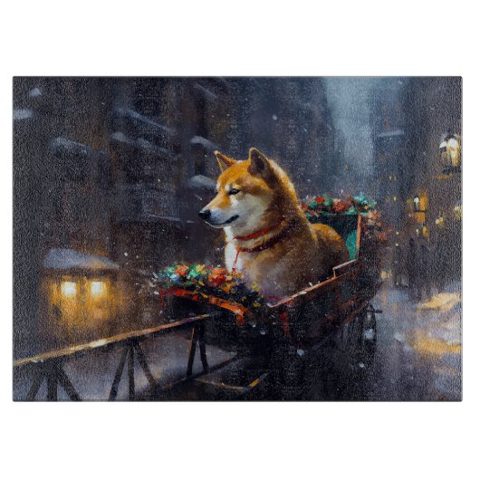 Shiba Inu Kerstfeest Seizoen Snijplank (Voorkant)