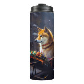 Shiba Inu Kerstfeest Seizoen Thermosbeker (Voorkant)
