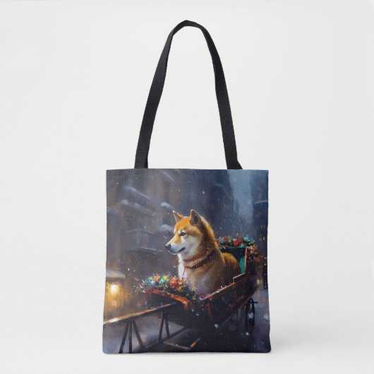 Shiba Inu Kerstfeest Seizoen Tote Bag (Voorkant)