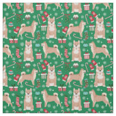 shiba inu kerstfeest stof (Swatch)