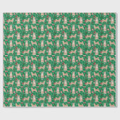 Shiba Inu kerstfeesthond Cadeaupapier (Vlak)