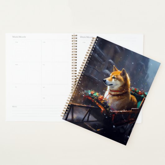 Shiba Inu Kerstfeestijd Planner (Display)