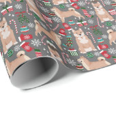 Shiba Inu kerstinpakpapier Cadeaupapier (Rol Hoek)