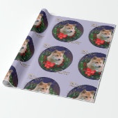 Shiba Inu Kerstkrans Cadeaupapier (Uitgerold)