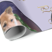 Shiba Inu Kerstkrans Cadeaupapier (Rol Hoek)
