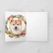 Shiba Inu Kerstkrans feestelijke pup Kaart (Binnen)