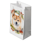 Shiba Inu Kerstkrans feestelijke pup Klein Cadeauzakje (Achterkant Gekanteld)