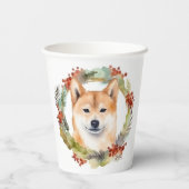 Shiba Inu Kerstkrans feestelijke pup Papieren Bekers (Achterkant)